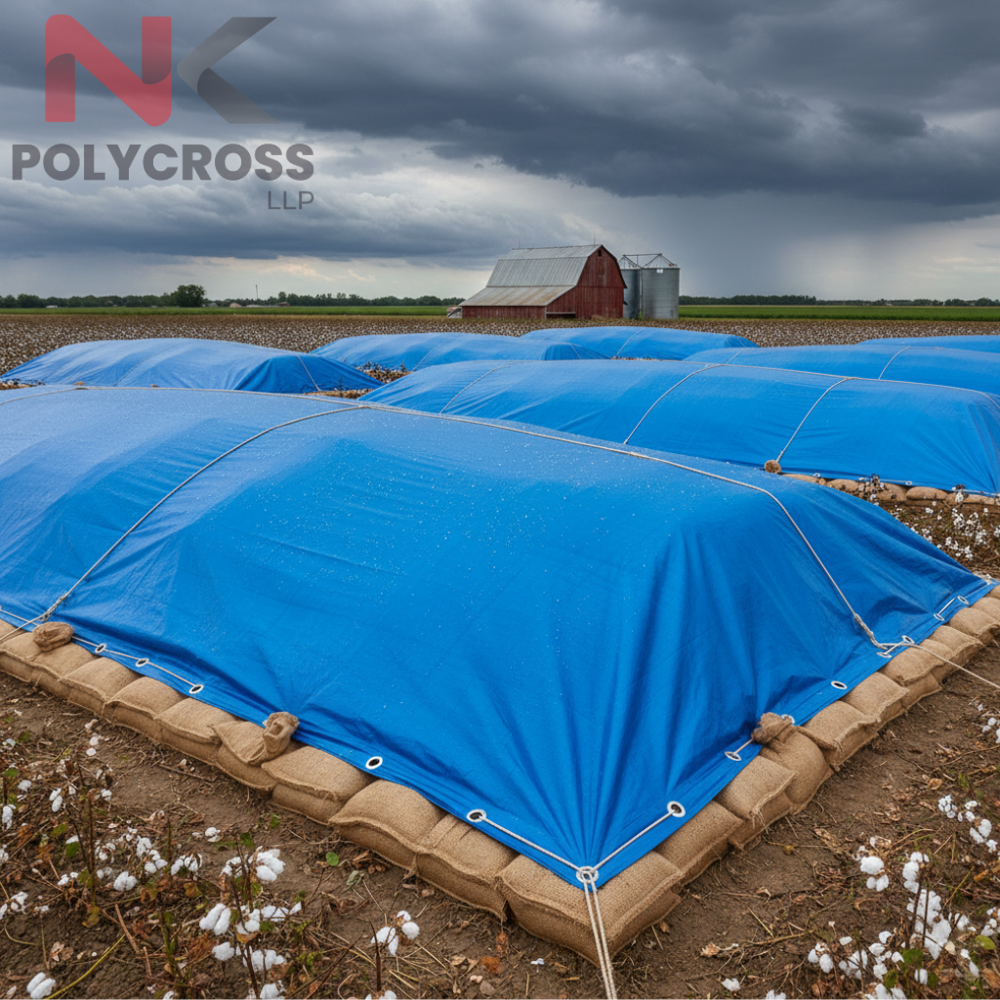 Cotton Cover Tarpaulin - Color: Blue/yellow