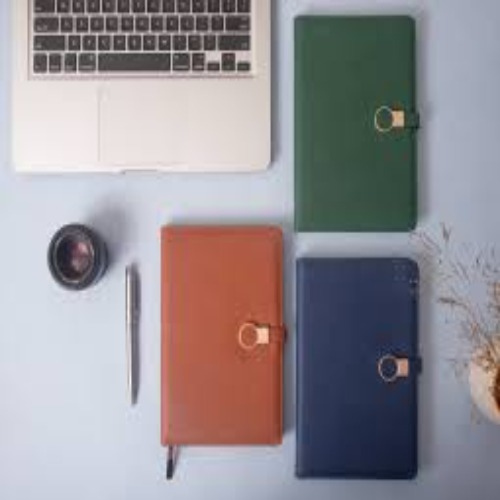 Glue Bound PU Leather Office Diary with Gold Metal Lock (SS-769)