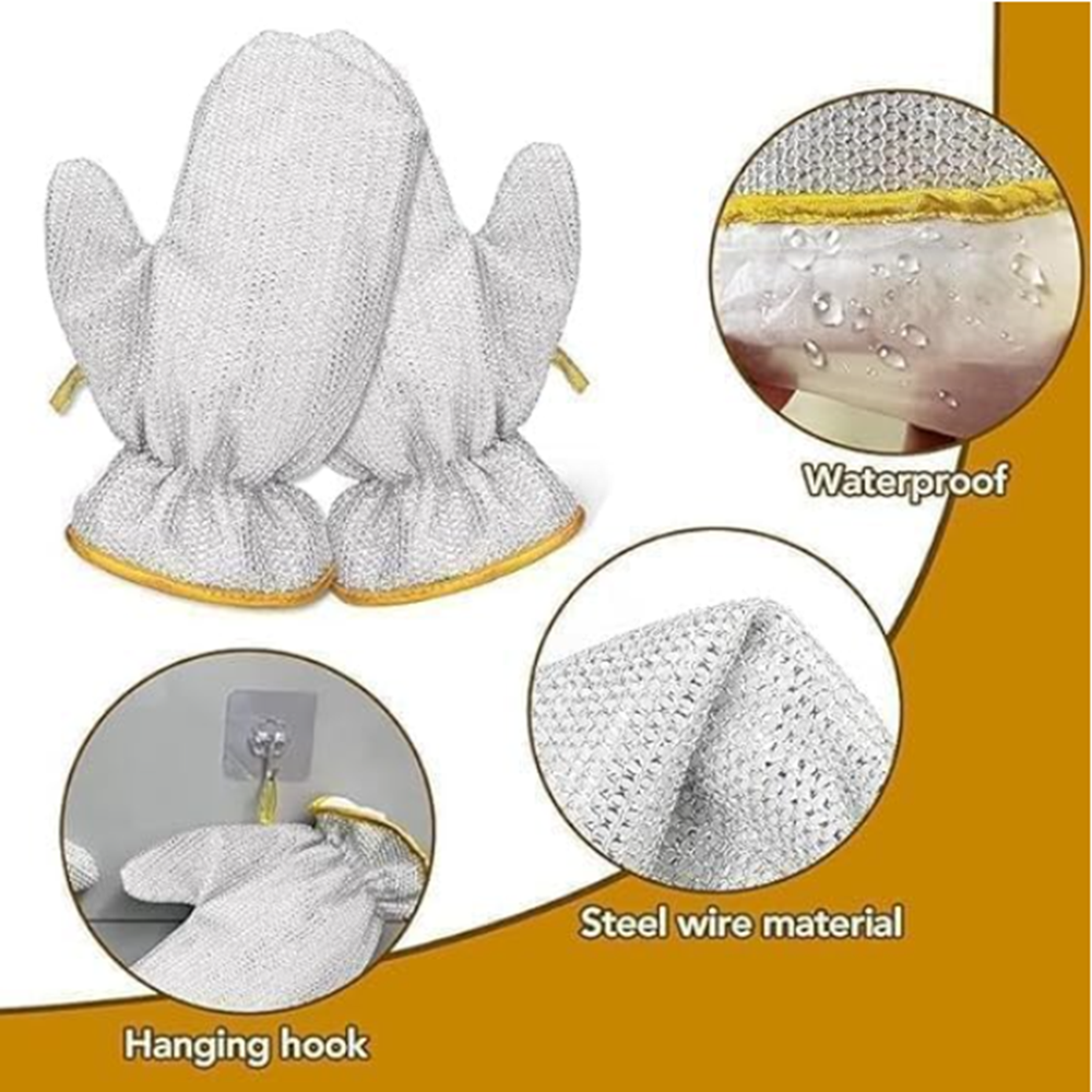 Silver Dishwasher Gloves - Size: Standard