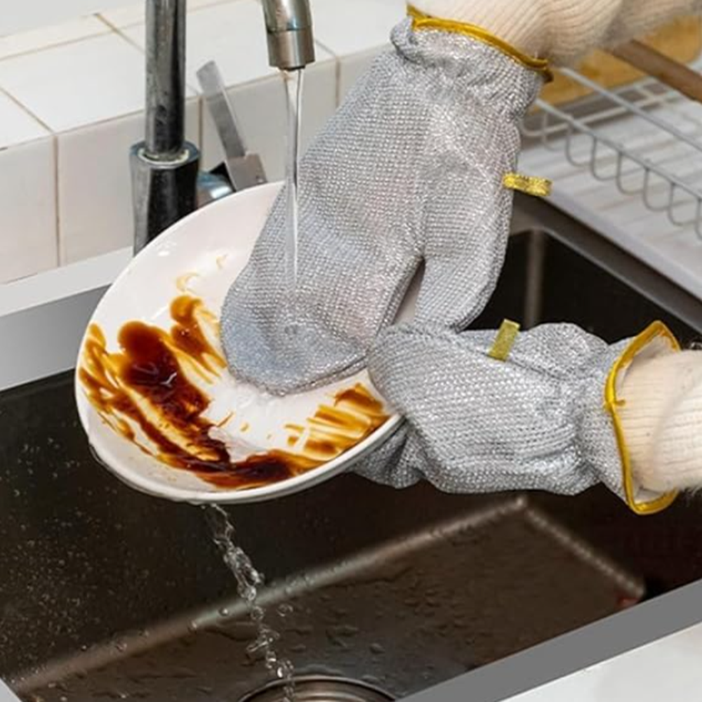 Silver Dishwasher Gloves - Size: Standard