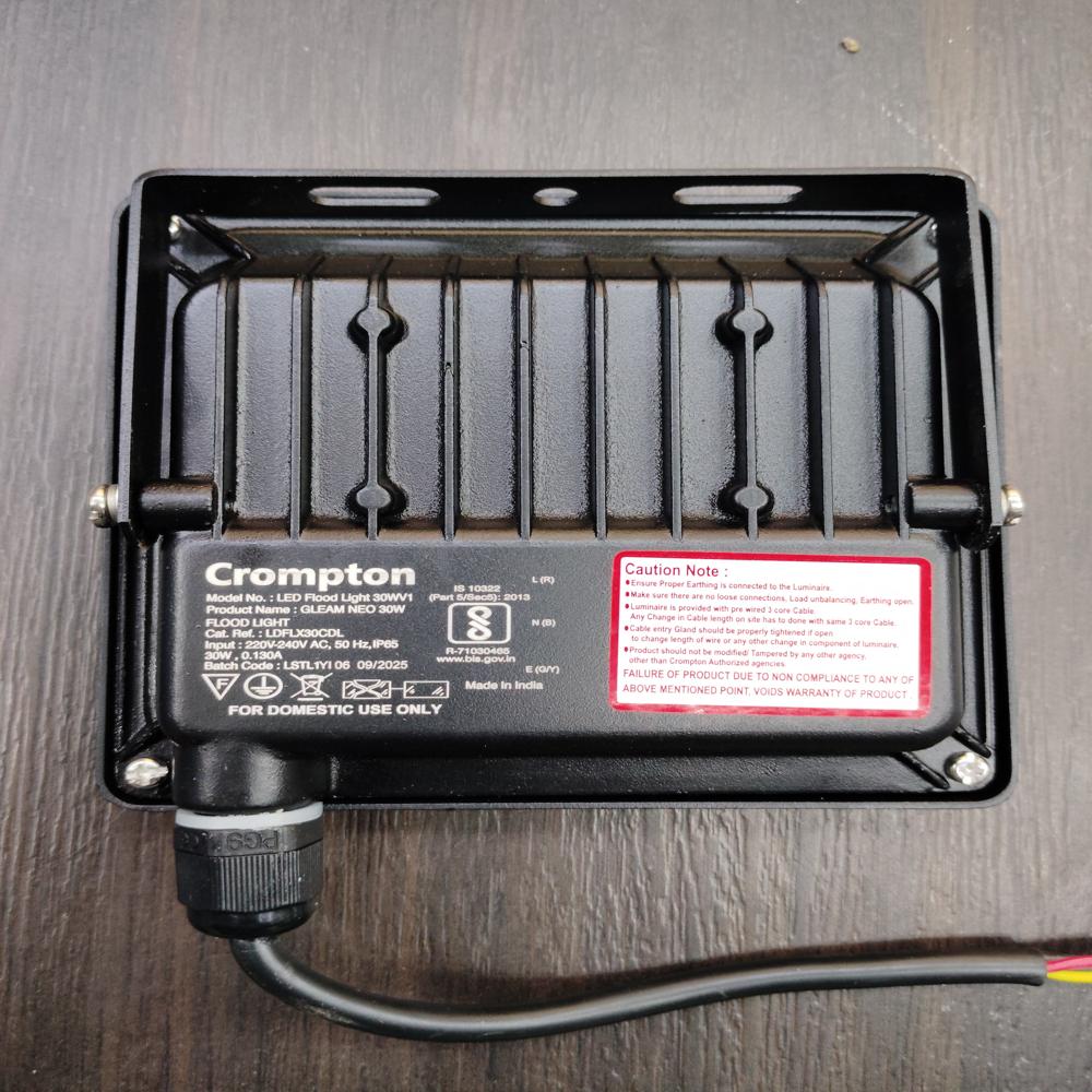 Crompton Aluminium Gleam 30W LED Flood Light LDFLX30CDL