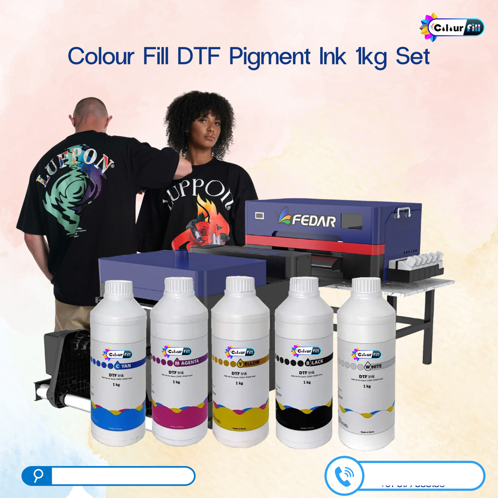 DTF Premium Pigment Ink Set CMYKWW 1kg