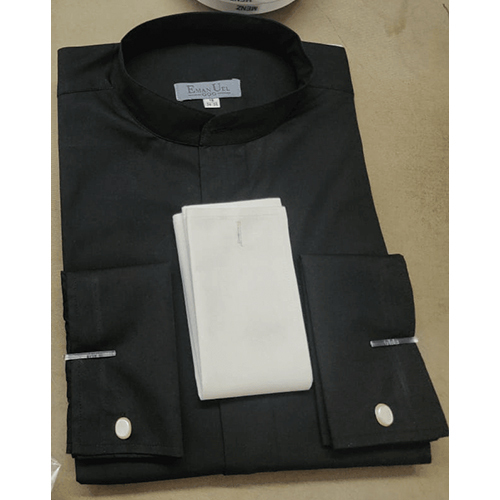 Mens Black Shirt With Extra Cuff