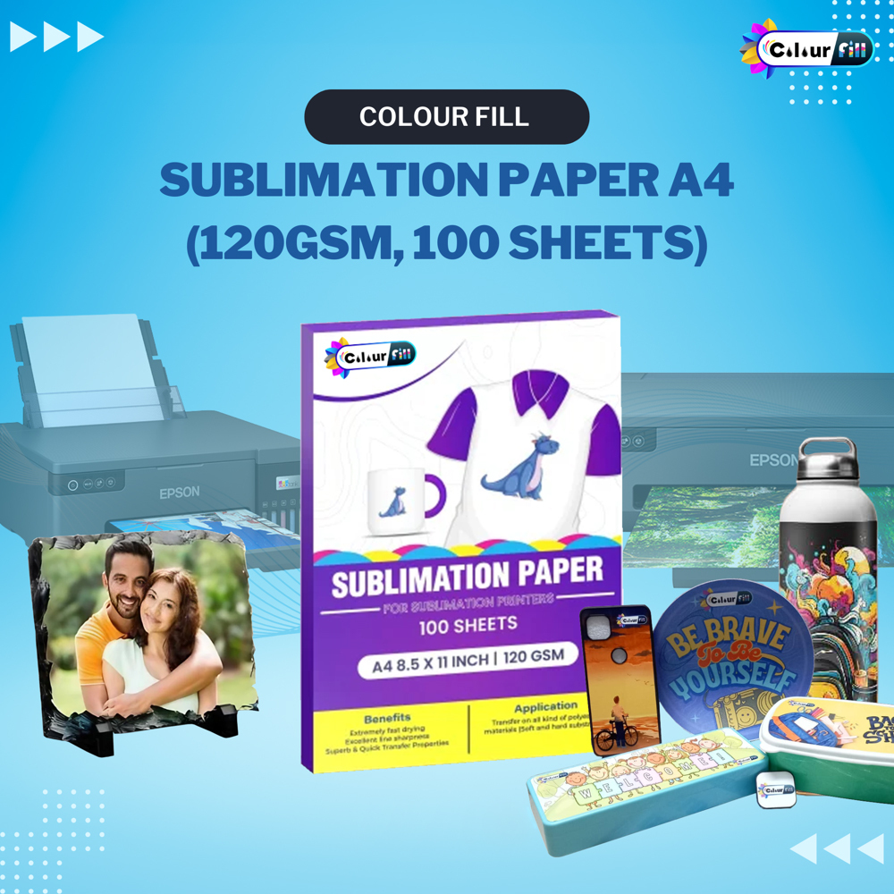 Sublimation Paper A4 (120gsm, 100 Sheets)  Premium High Transfer Printing Paper