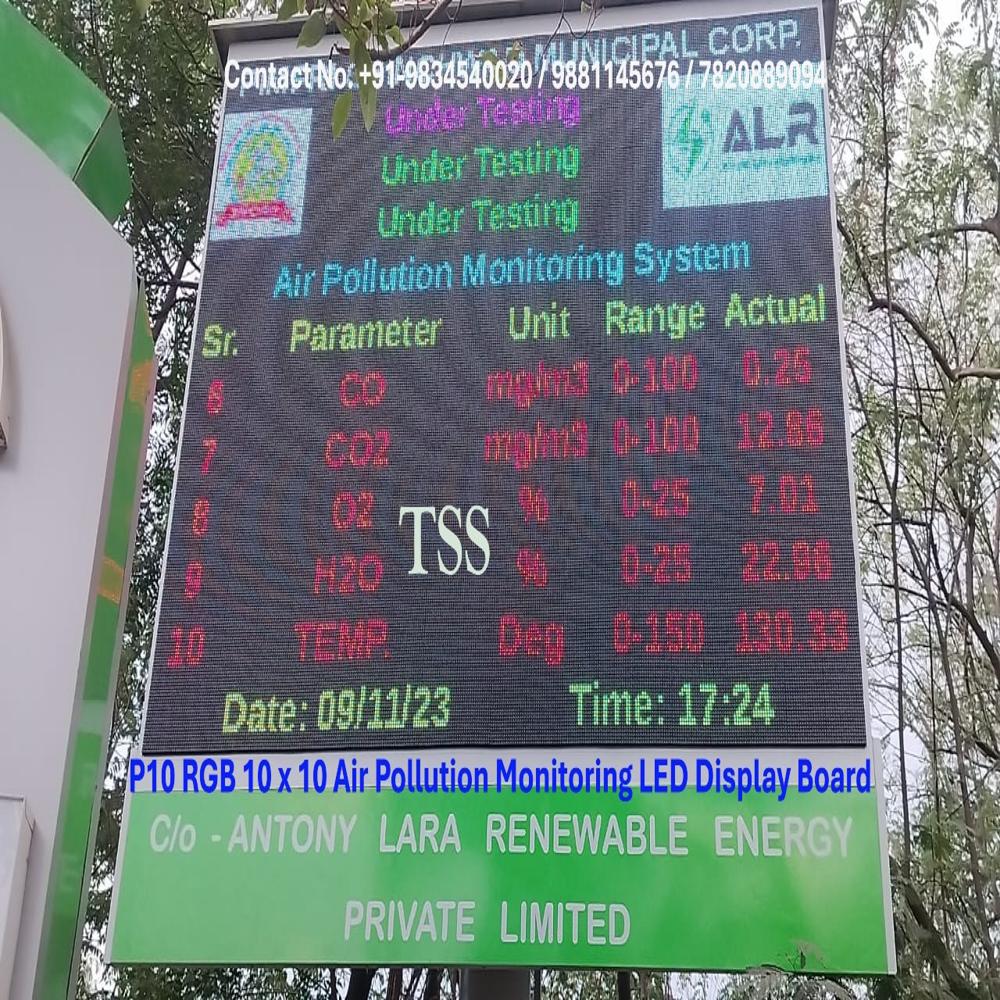 12 X 6 MultiColour Outdoor IP65 MPCB CPCB SPCB Pollution Parameter LED Display Board