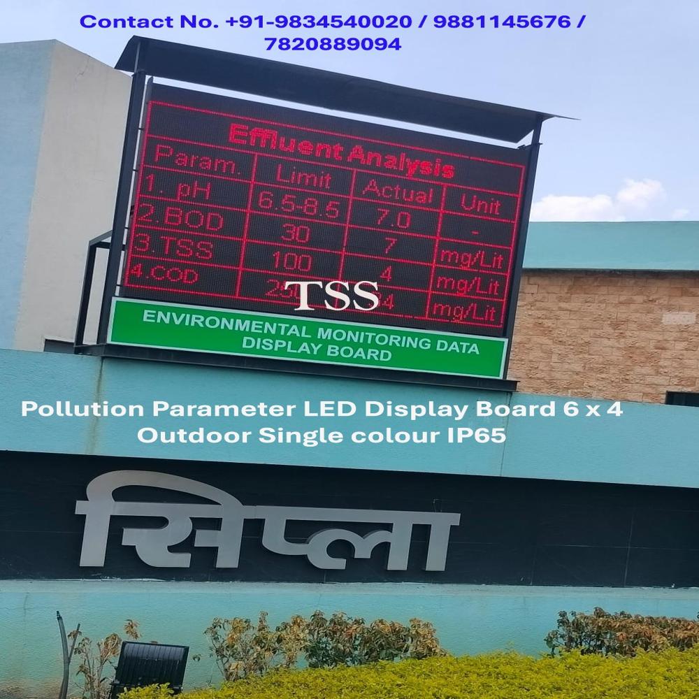 6 X 4 Single colour Outdoor IP65 MPCB CPCB SPCB Pollution Parameter LED Display Board