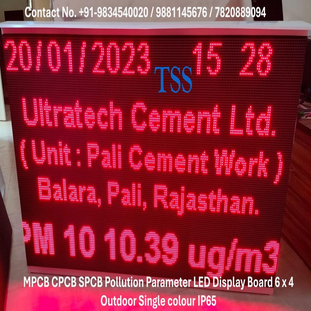 6 X 4 Single colour Outdoor IP65 MPCB CPCB SPCB Pollution Parameter LED Display Board