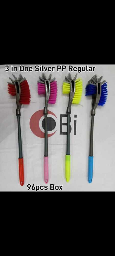 3 In One Silver PP Regular Toilet Brush