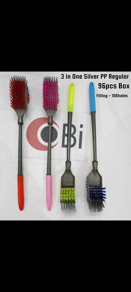 3 In One Silver PP Regular Toilet Brush