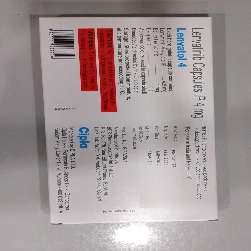 4 MG Pharmaceutical Lenvatinib Capsules
