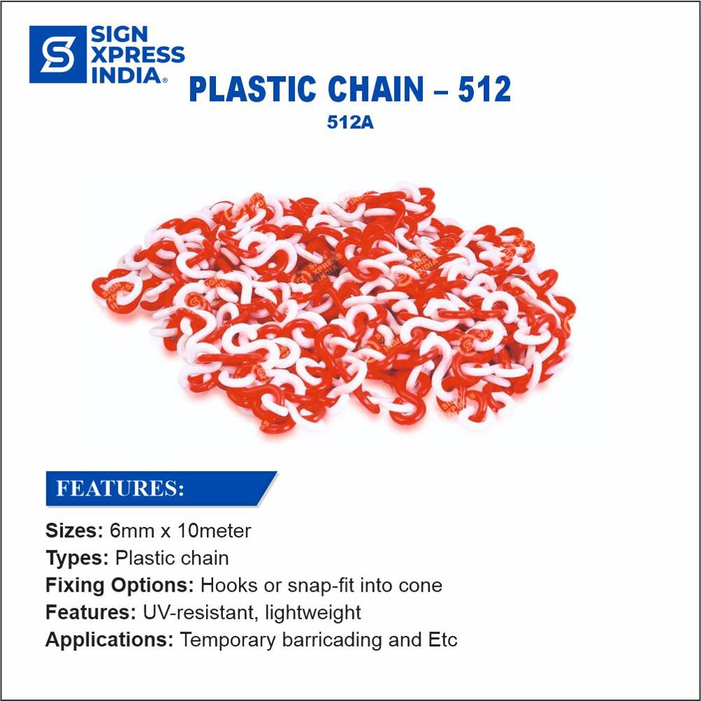 Plastic Link Chain - 512a - Color: Red And White