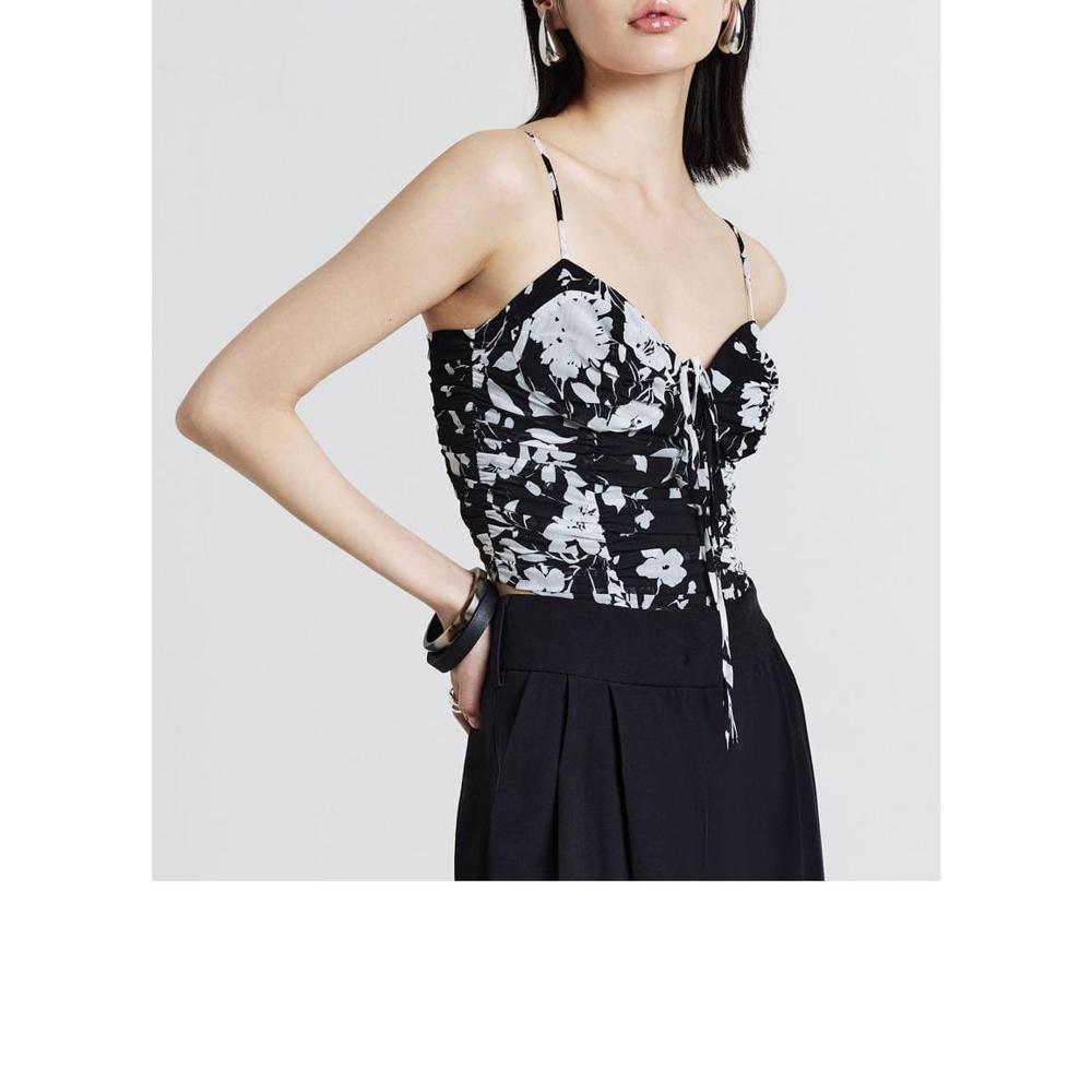 Womens Printed Sleeveless Crop Top 