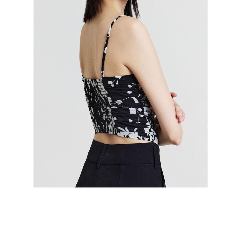 Womens Printed Sleeveless Crop Top 