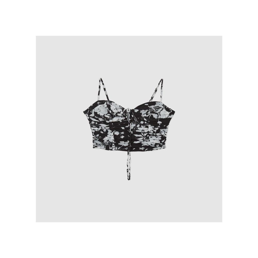 Womens Printed Sleeveless Crop Top 