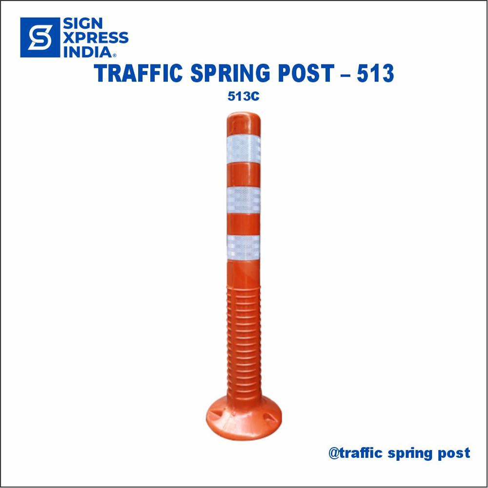 Pvc 202 Spring Post Delineator - Color: Red And White