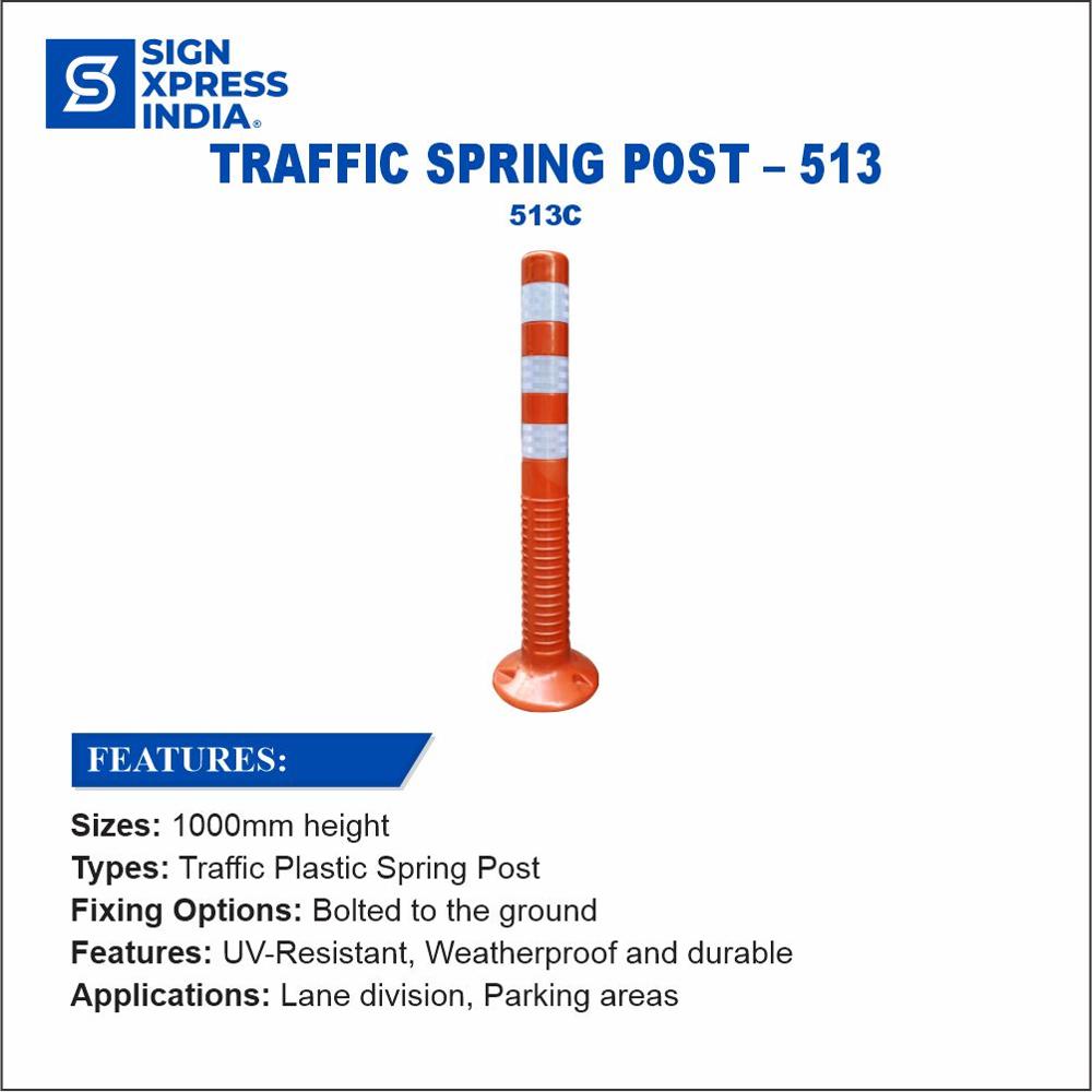 Pvc 202 Spring Post Delineator - Color: Red And White