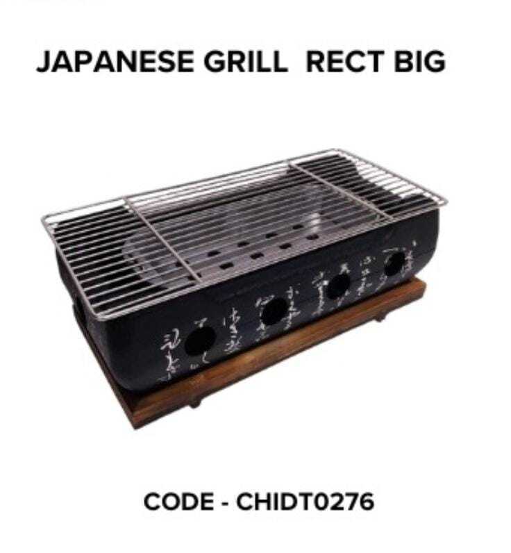 DINER WARES Bbq Japanese Hibachi Rectangle Griller 37 x 18 x 11 cm