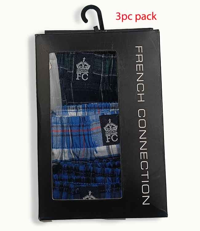 M11489 FRENCH CONNECTION Mens Woven Boxer Shorts Box Packaged