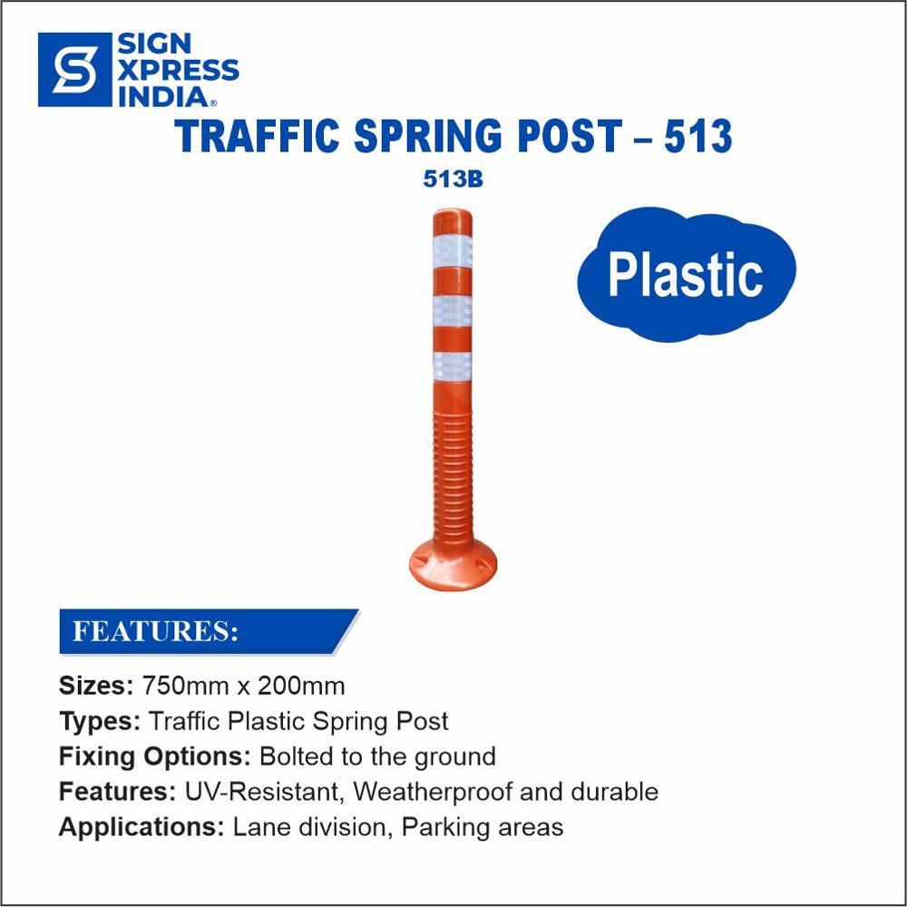 Traffic Spring Post - 513b - Color: Orange