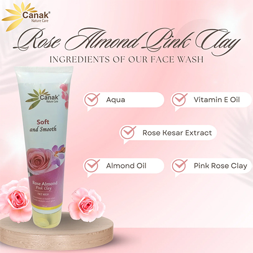Rose Almond Pink Clay Face Wash