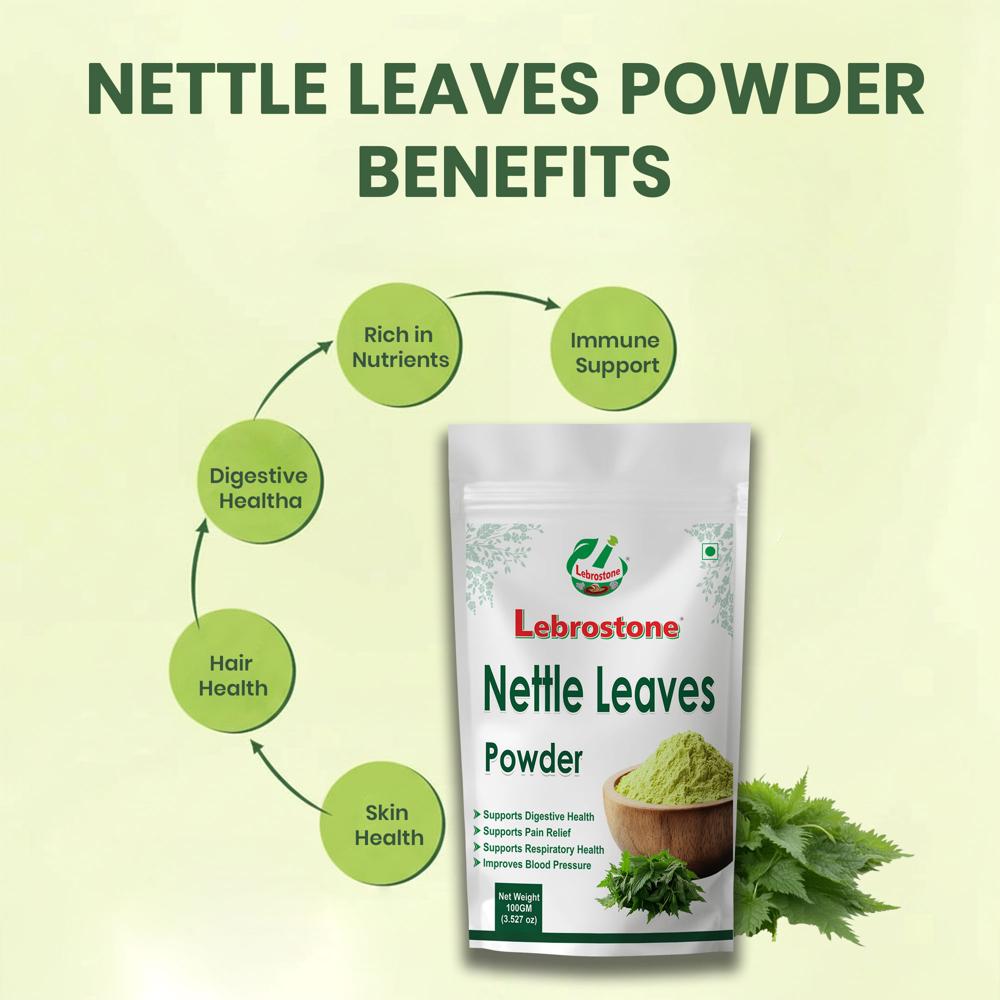Lebrostone Nettle Leaves Powder | Rich in Nutrients | Supports Digestive, Hair & Skin Health |100g