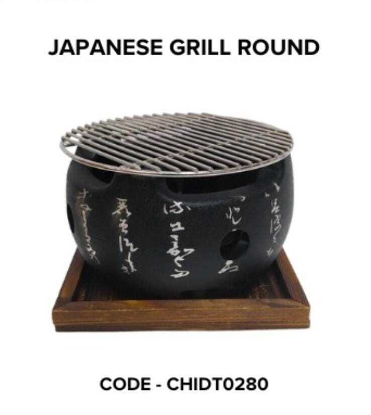 DINER WARES Bbq Japanese Hibachi Tandoor Round Griller 16 x 14 cm