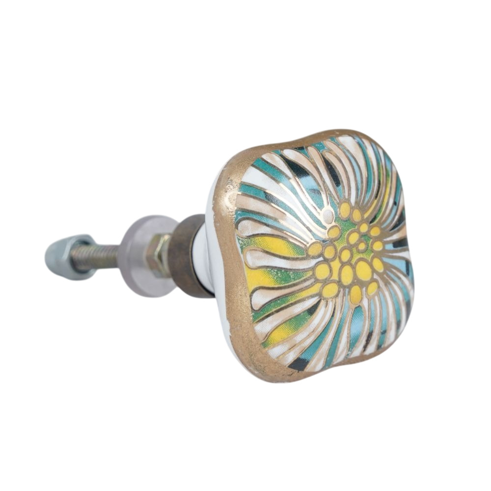 Peacock Gold Ceramic Knob