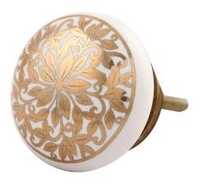 Gold Ceramic Knob - Application: Cabinets