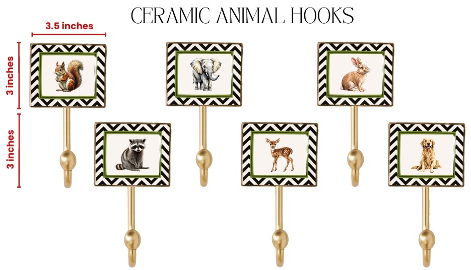 Ceramic Animal Hooks