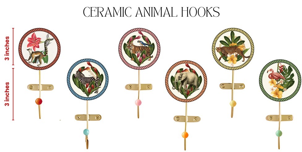 Ceramic Animal Hooks