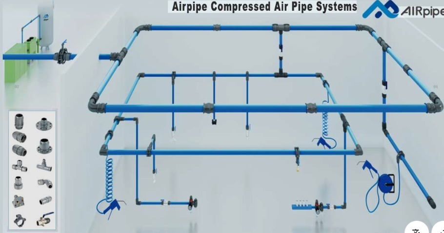 Aluminium Compressed Air Pipe System