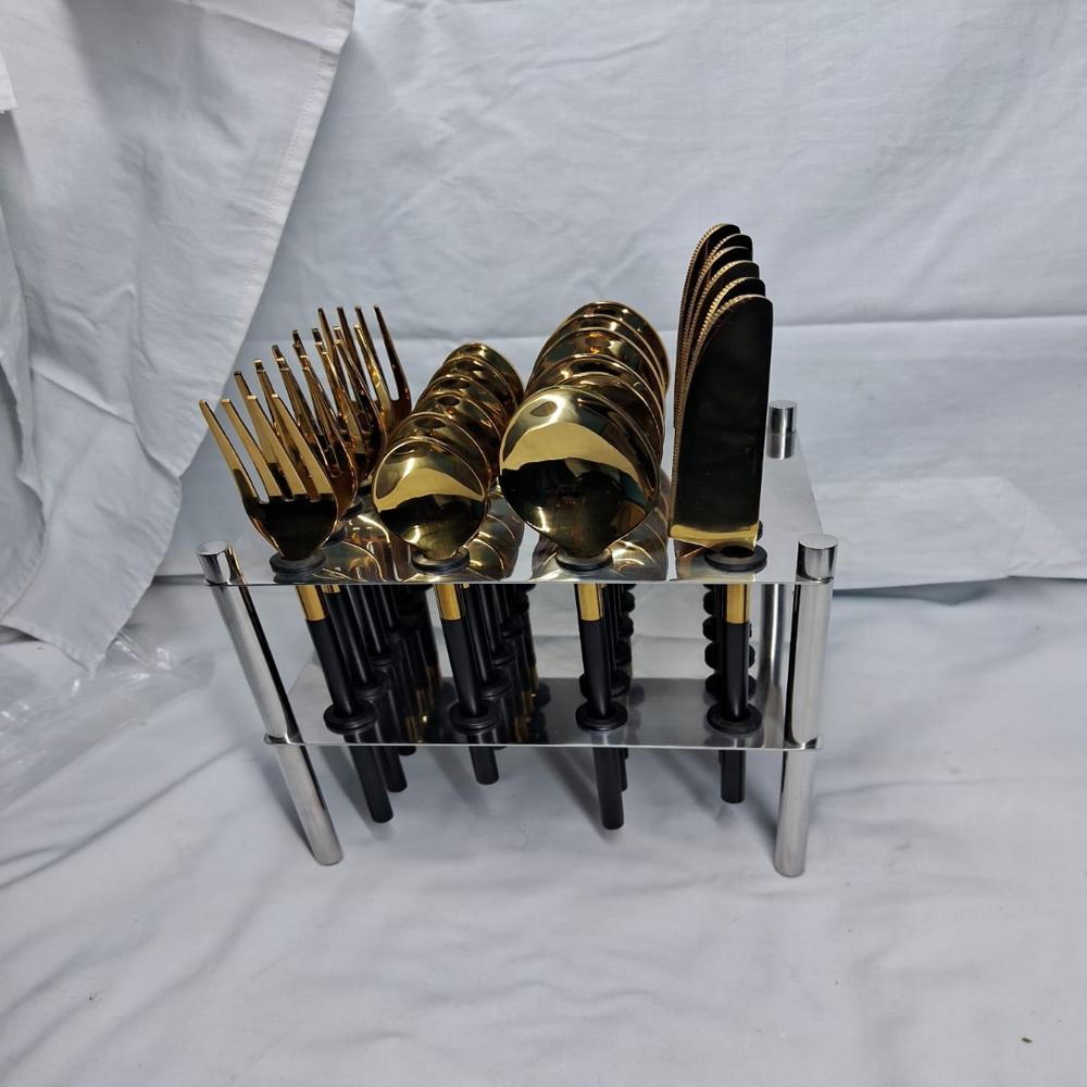 SS Cutlery Set Of 24 With Stand