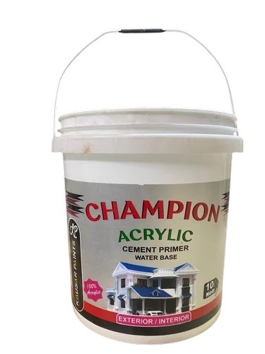 10 L Ppcp Cement Primer Paint Bucket - Color: White With Printed Label