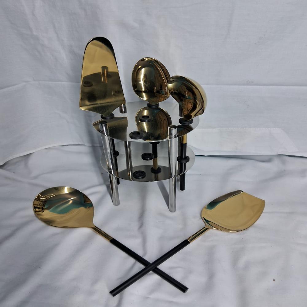 SS Kitchen Tools Set Of 5 With Stand