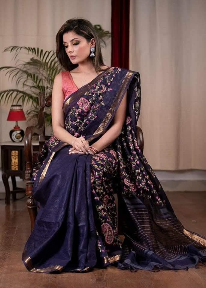 linen saree