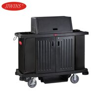 Jiwins Luxury Housekeeping Cart With Hood And Lockable Doors. Jw-hcd3 - Capacity: 3 Large Shelves