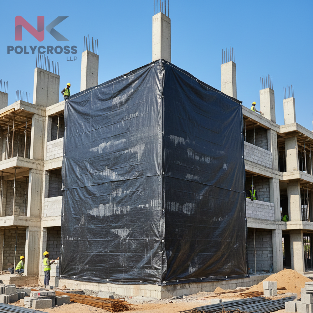 Masonry Cover - 3-layer Heavy Duty Polyethylene, 12x15 Feet, Blue | Waterproof, Uv Stabilized, Reinforced Edges, Aluminum Eyelets