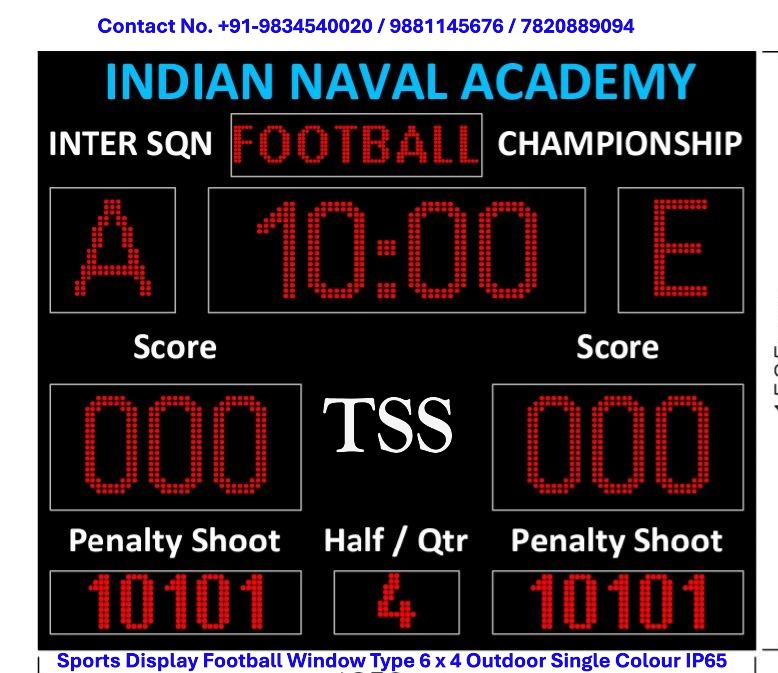 6 x 4 Single Colour Outdoor IP65 Window Type Sports Football Display Board