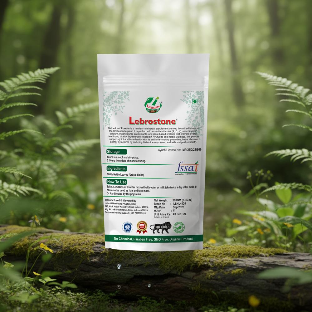 Lebrostone Nettle Leaves Powder | Rich in Nutrients | Immune Support | Digestive, Hair & Skin Health|200g