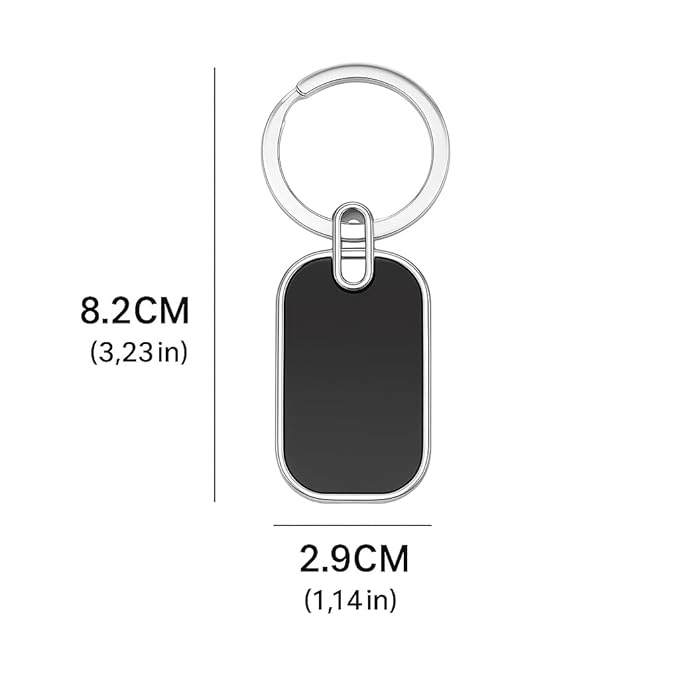 Premium Rectangular Metal Keychain with Glossy Black Inlay (SS-202)