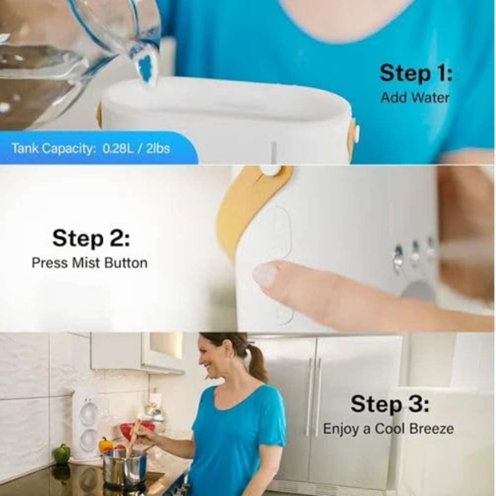 Mini mist air cooler double fan