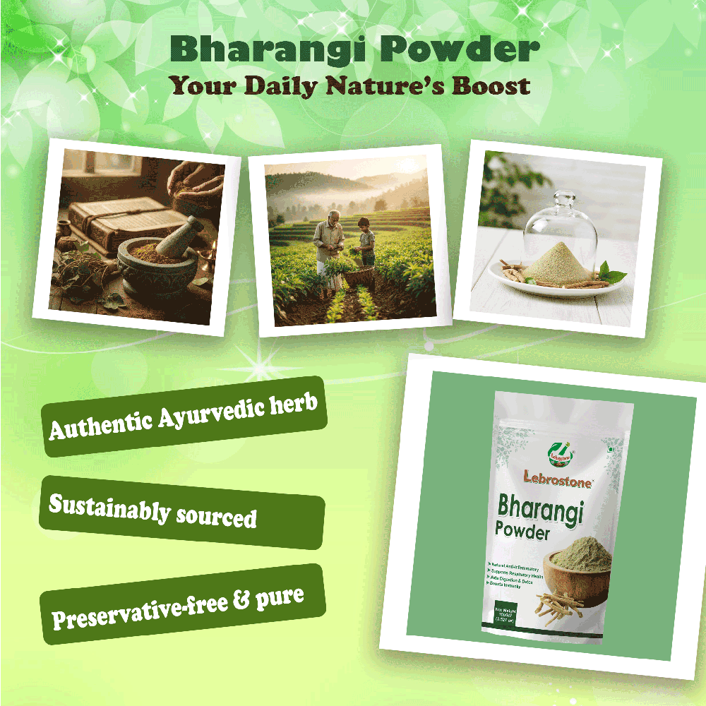 Lebrostone Bharangi Powder | Ayurvedic Herb | Supports Respiratory Health, Digestion, Detox & Immunity|100g