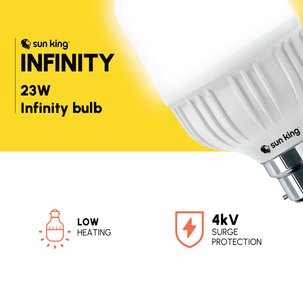 SUN KING Infinity Warranty Plus Hybrid Technology With Wider Coverage 23W LED White Bulb