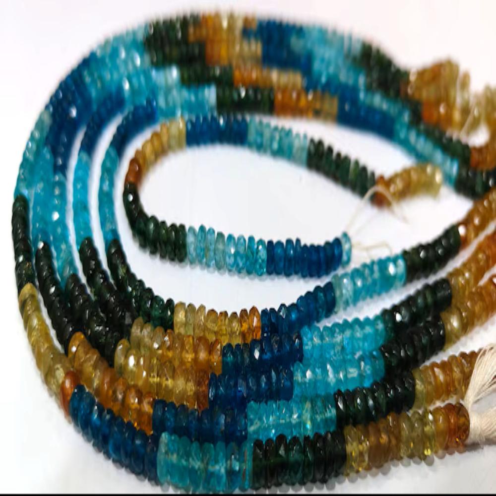 Natural Multi Apatite Rondelle Faceted 4-5mm Beads Strand 14 inches long Best Quality Beads