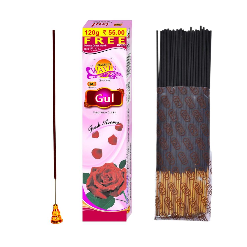 Fragrant Waves Gul Incense Sticks - Burning Time: 40 Minutes