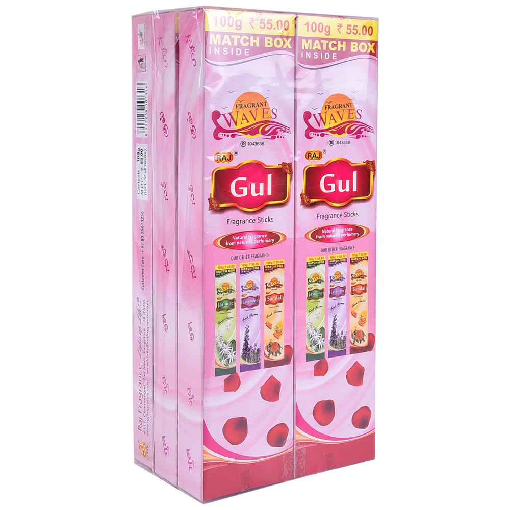 Fragrant Waves Gul Incense Sticks - Burning Time: 40 Minutes
