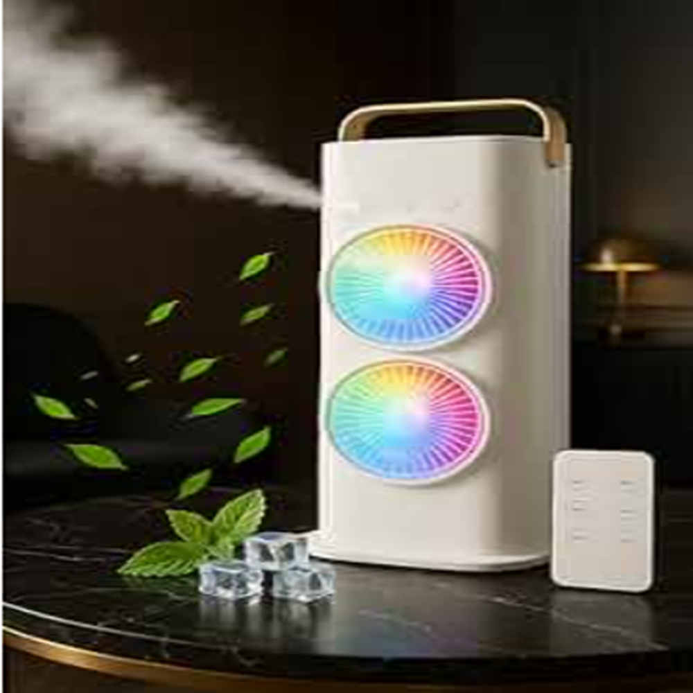 Mini mist air cooler double fan