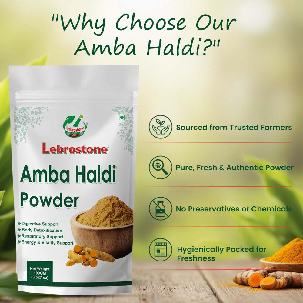Lebrostone Amba Haldi Powder | Herbal Powder for Clear Skin, Digestion & Overall Wellness| 100g