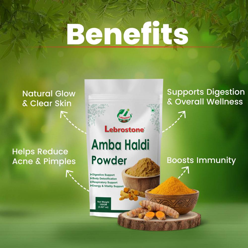 Lebrostone Amba Haldi Powder | Herbal Powder for Clear Skin, Digestion & Overall Wellness| 100g