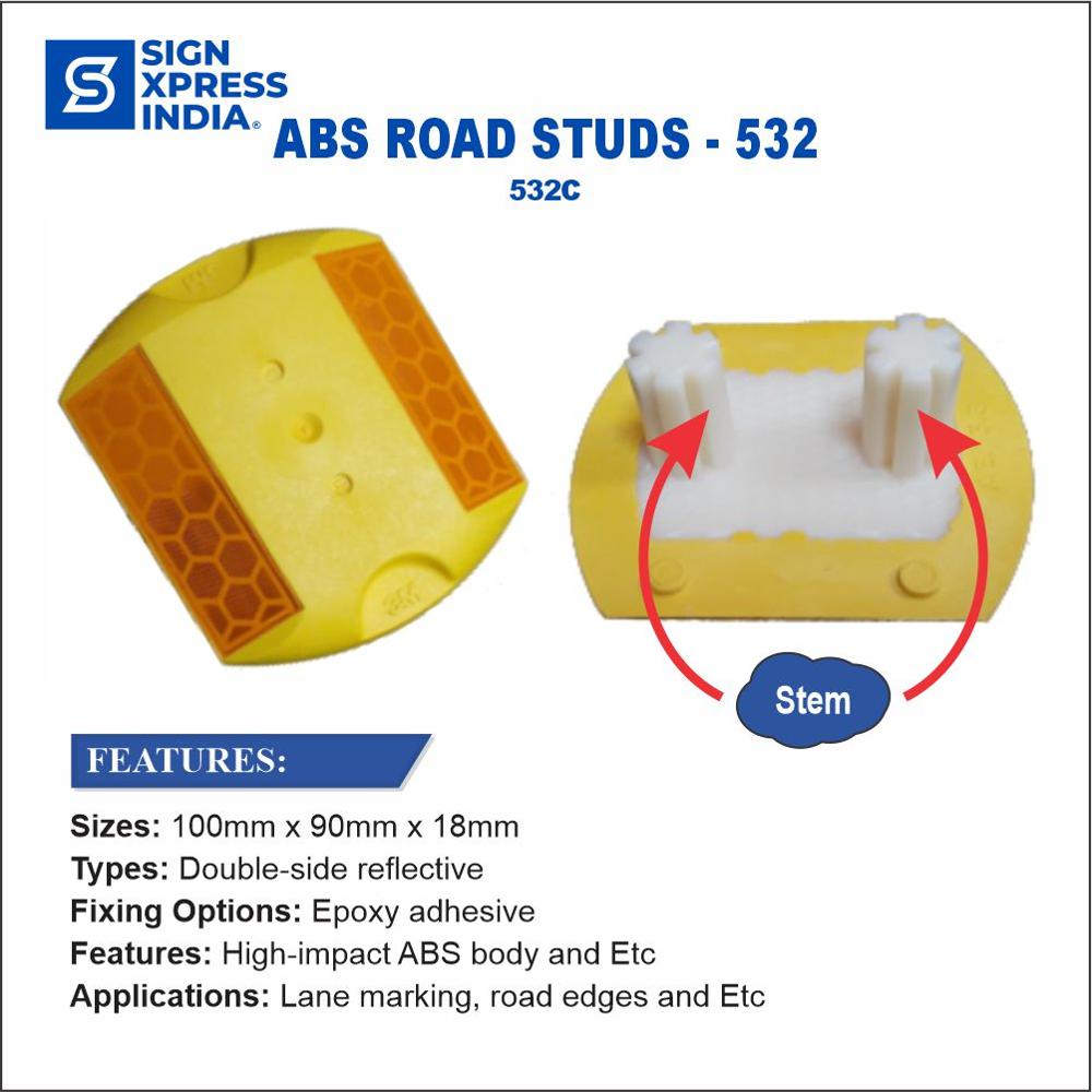 Abs Road Stud - 532c - Color: Yellow